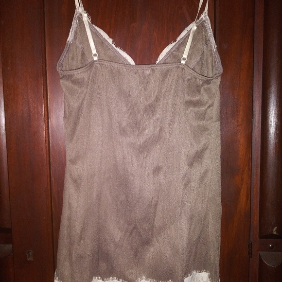 Soft Fabric Taupe Camisole Top w/Lace - Picture 3 of 3